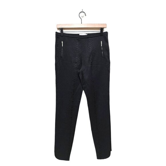 Ted Baker London Tulio Black Snake Print Tuxedo Stripe Cropped Skinny Pants Sz 2 - Picture 2 of 9